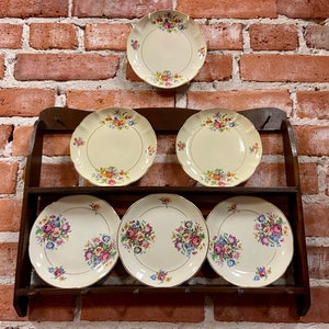 6 Vintage Collectible Decorative Collectors Plates, Dutch Art Pottery, Floral Plate, Made in Holland, 6&quot; Dessert Plate, Dutch China Plates.