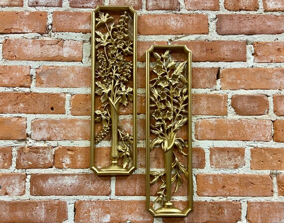 Vintage 1970s Wall Art, Set of 2 Burwood Products Co Wall Hangings 