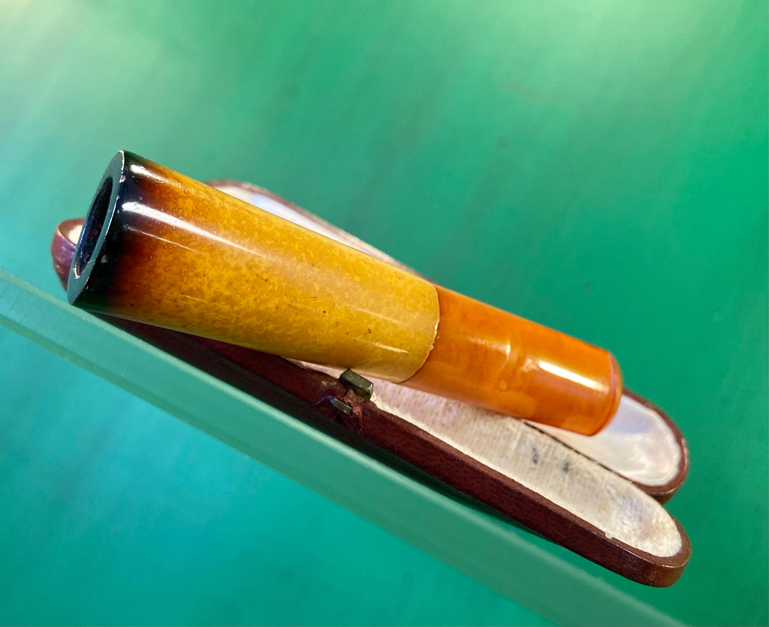 Antique Amber Cigar Stick Holder With Original Case, Smoking Memorabilia,  Vintage Amber & Meerschaum Cigar Holder Stick, Smoking Accessories