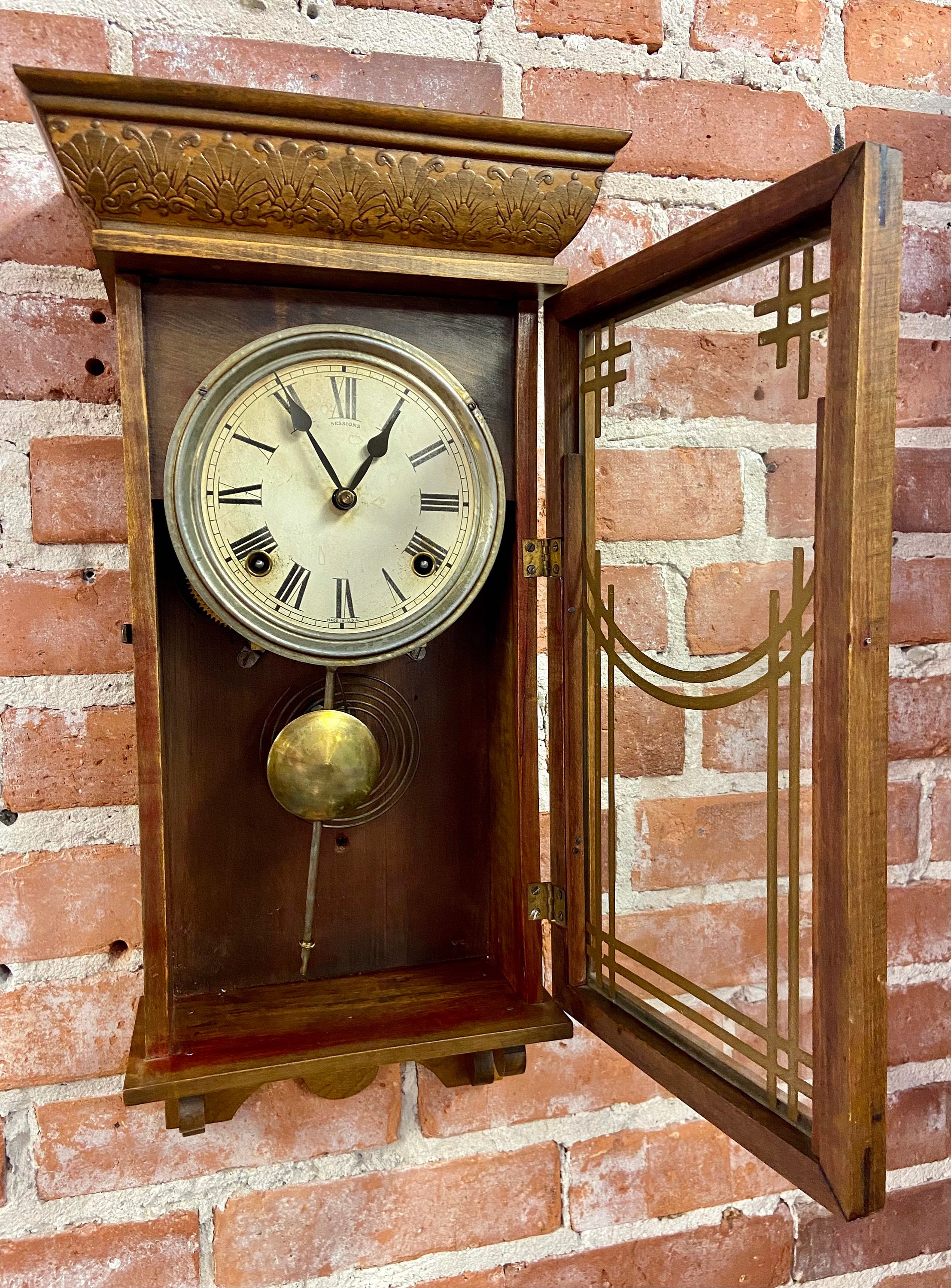 Antique Sessions Regulator Clock The Sessions Clock Company 8 Etsy