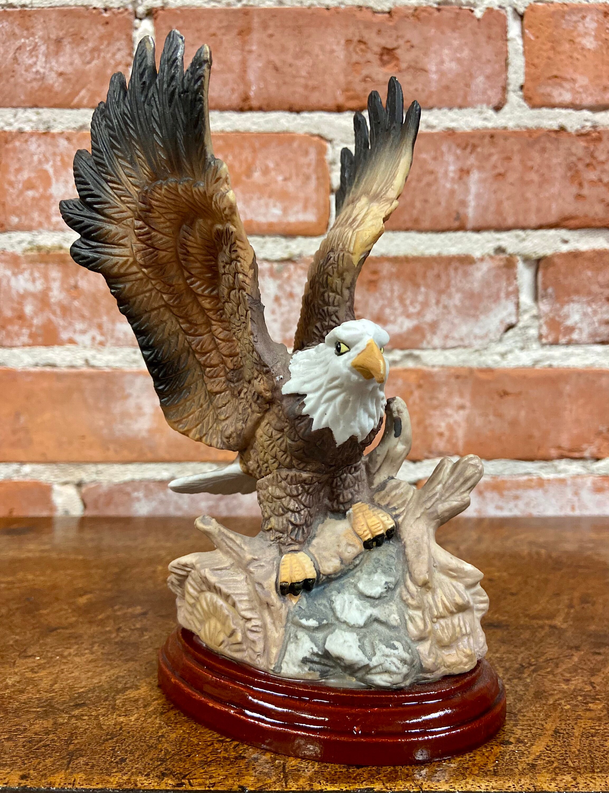 Vintage Porcelain Eagle Hand Painted American Bald Eagle Etsy