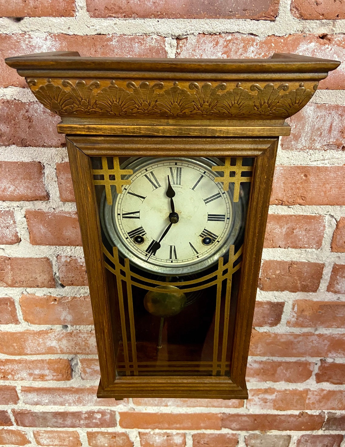 Antique Sessions Regulator Clock the Sessions Clock Company 8 Etsy