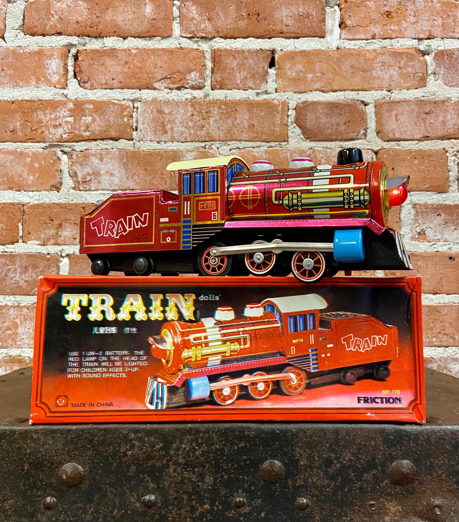 Vintage Tin Friction Train Toy with Battery Operated Etsy