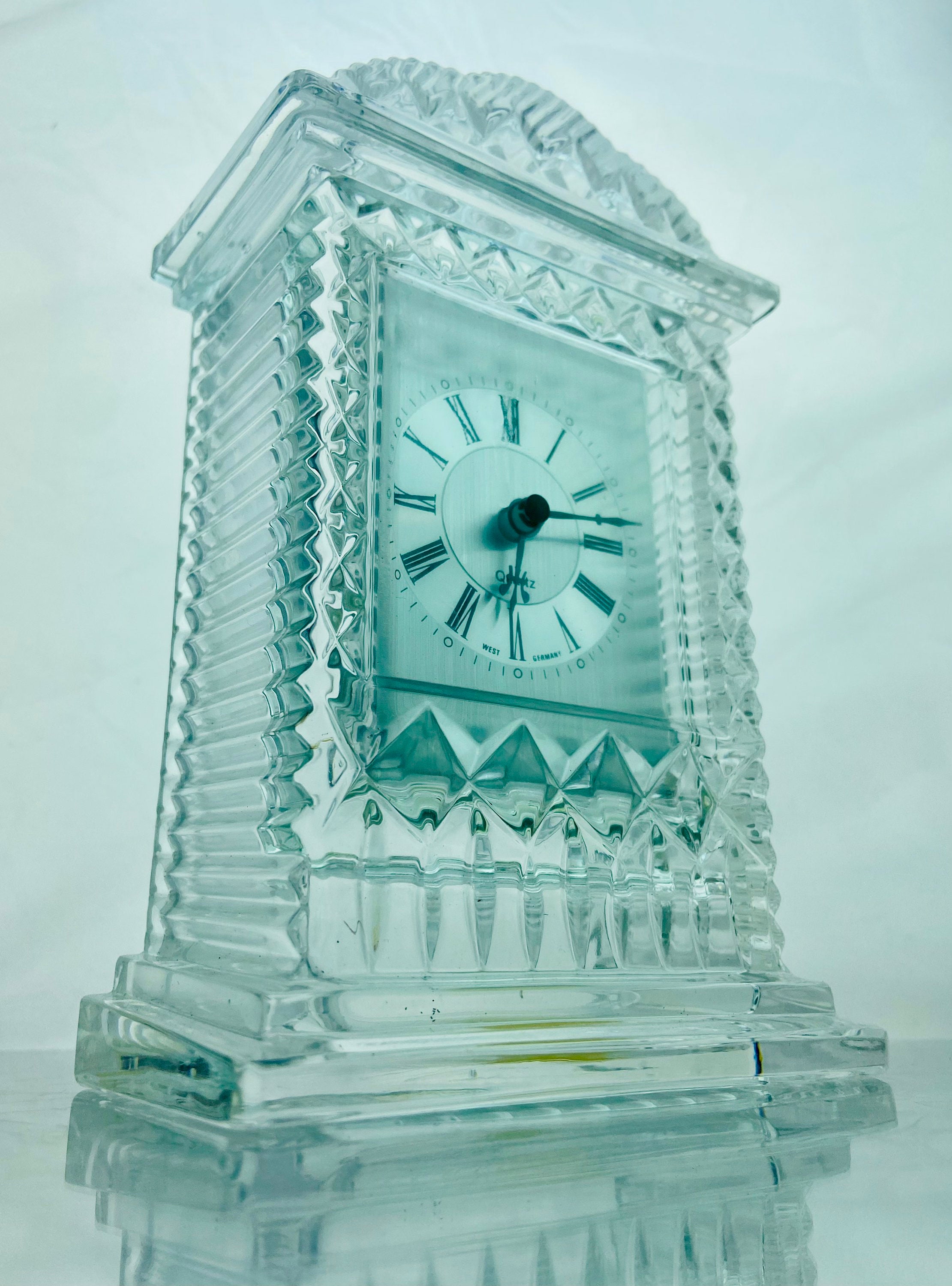 Vintage Crystal Clock Crystal Legends by Godinger Full Lead Etsy