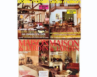 Vintage French Interior Design Magazines - 1981 Maison & Jardin - Lot of 4