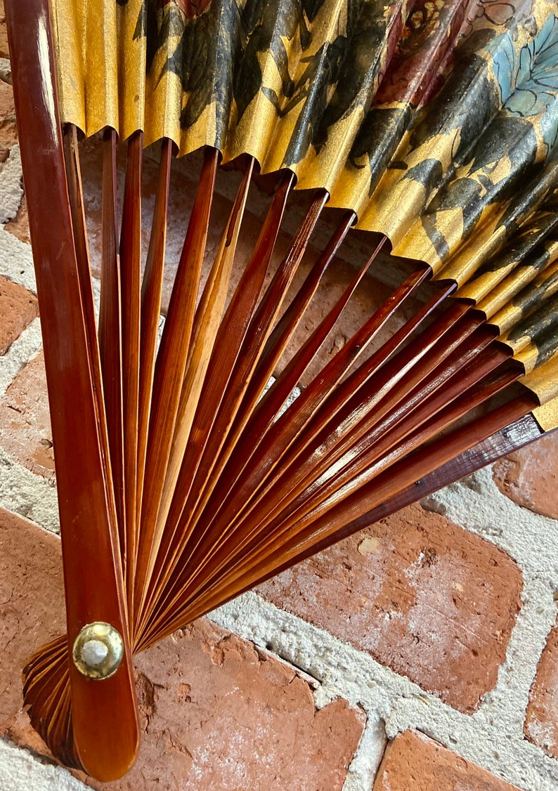 Vintage Oriental Wall Fan Art Asian Wall Hanging Fan Etsy