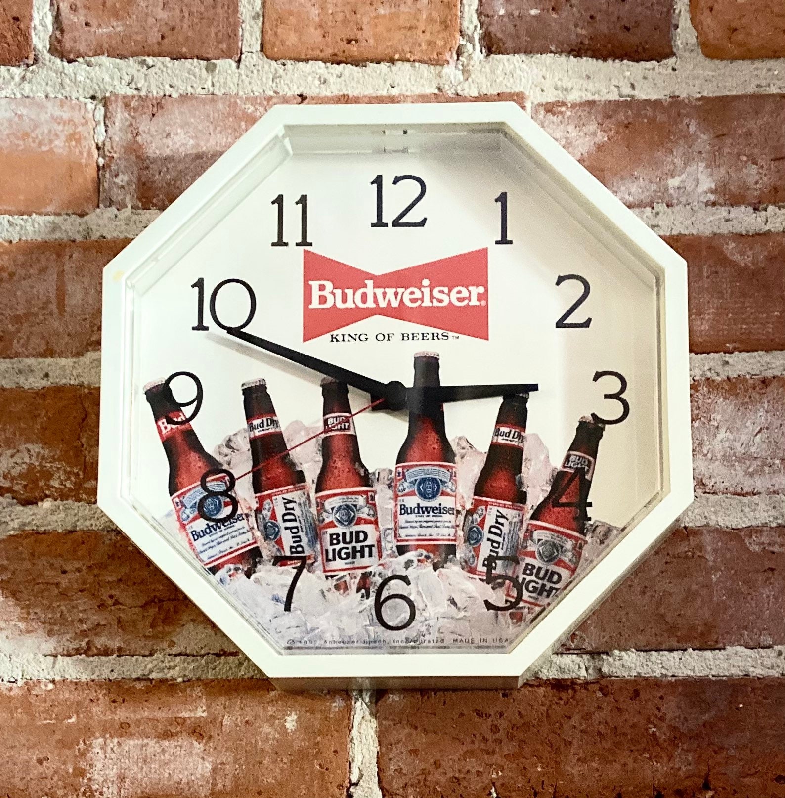 Vintage Budweiser Beer Sign Clock 1992 Made in USA Official Etsy