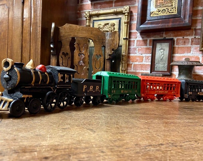Vintage Cast Iron Train Set, Vintage Pennsylvania Railroad 5 Piece