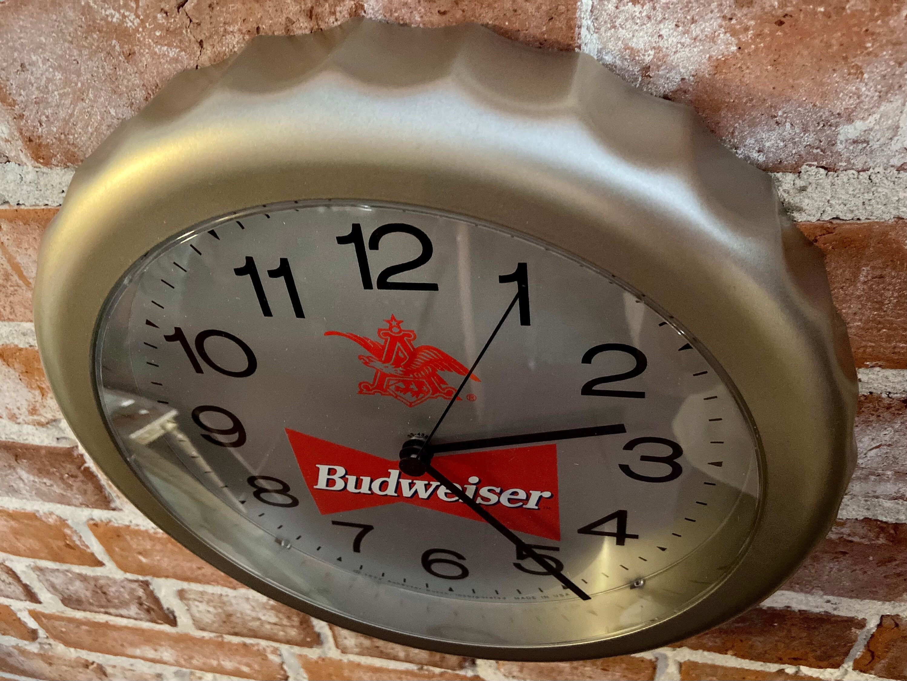 Vintage Budweiser Beer Bottle Cap Wall Clock 1992 Made in USA Etsy