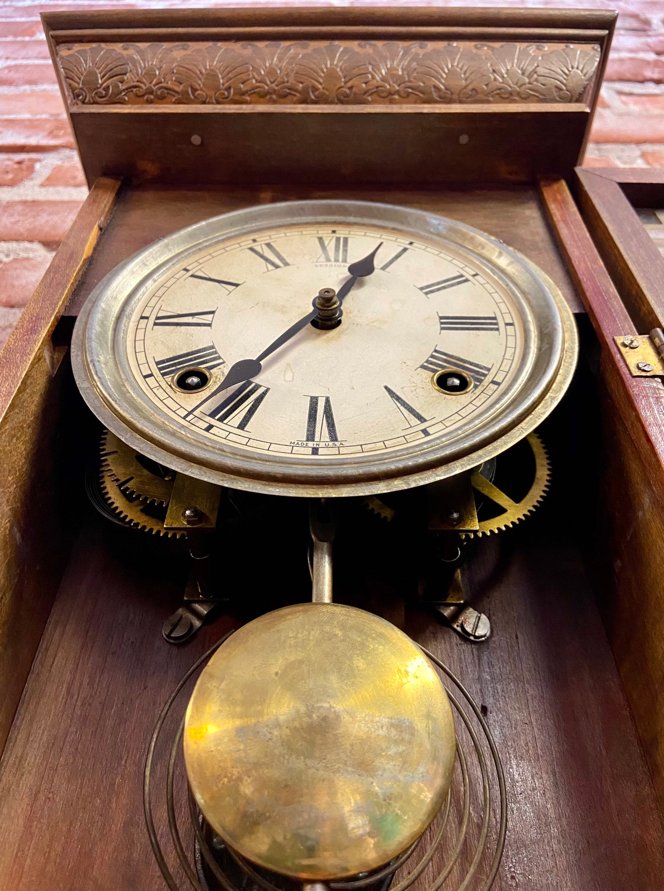 Antique Sessions Regulator Clock the Sessions Clock Company 8 Etsy