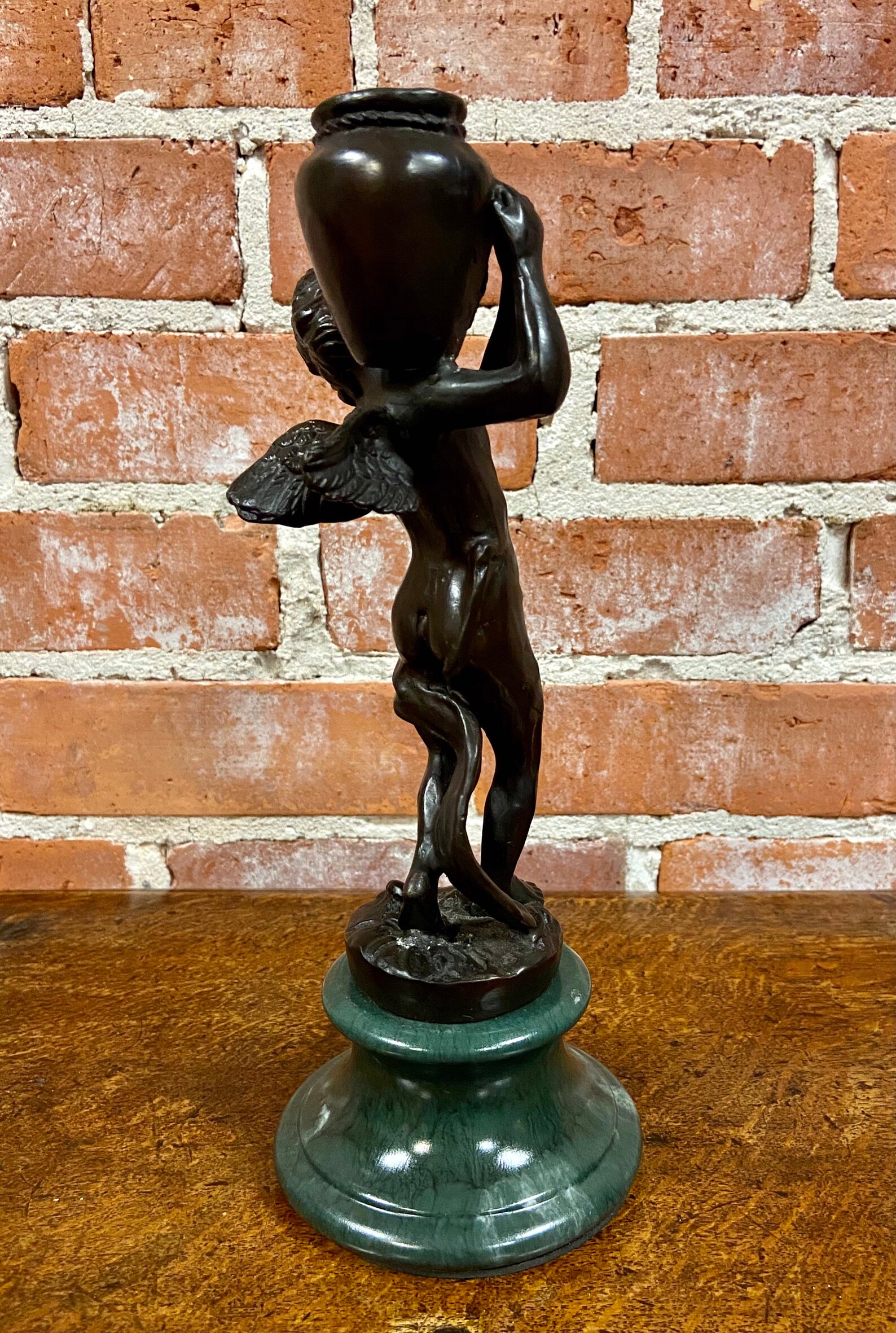 Vintage Bronze Angel Cherub Candle Holder Bronze Sculpture Etsy