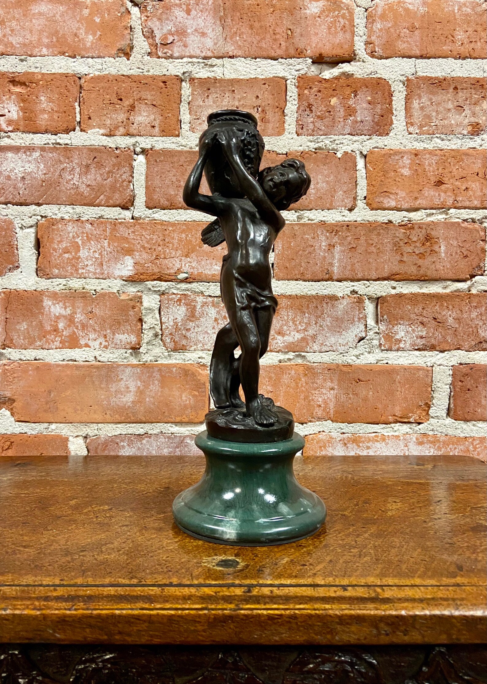 Vintage Bronze Angel Cherub Candle Holder Bronze Sculpture Etsy