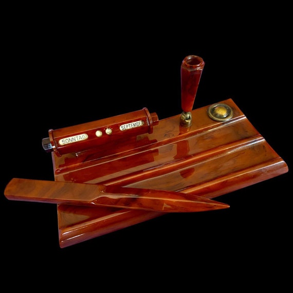 Retro Art Deco German Desk Calendar Vintage German Plastic Etsy