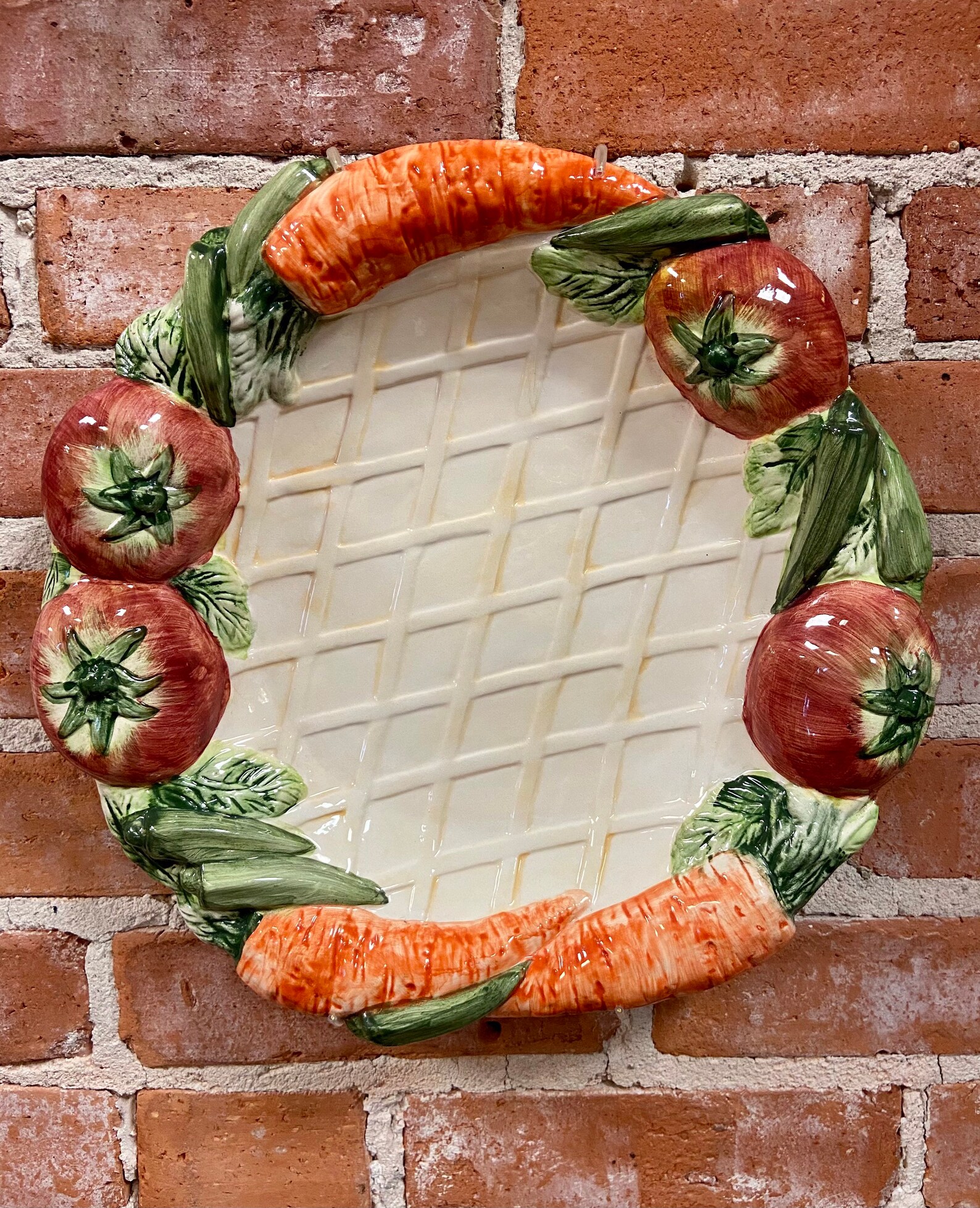 Vintage Hand Painted Ceramic Vegetable Plate Ceramic Etsy