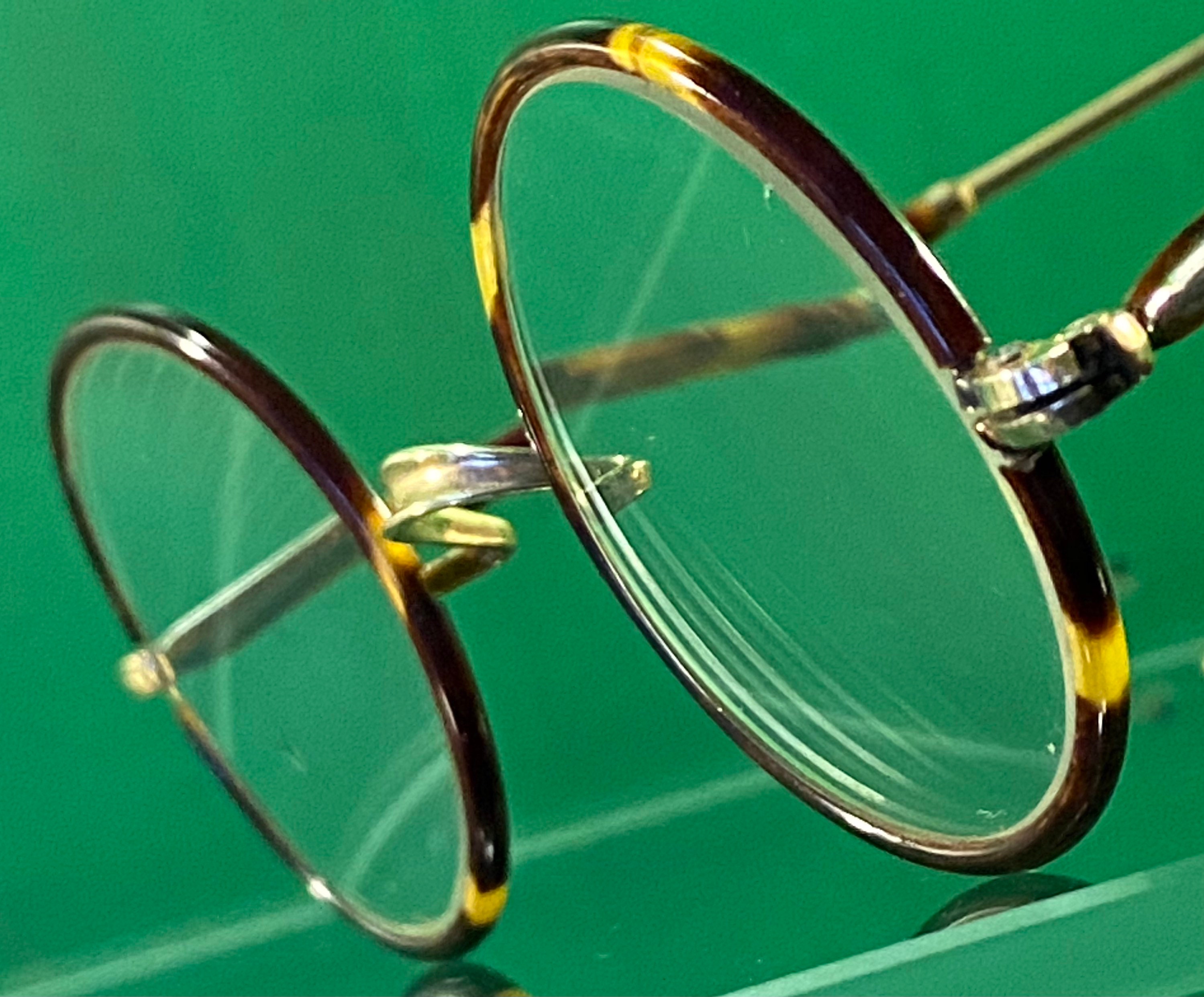 Vintage Tortoise Eyewear Made in Belgium Gold Wire Round Etsy