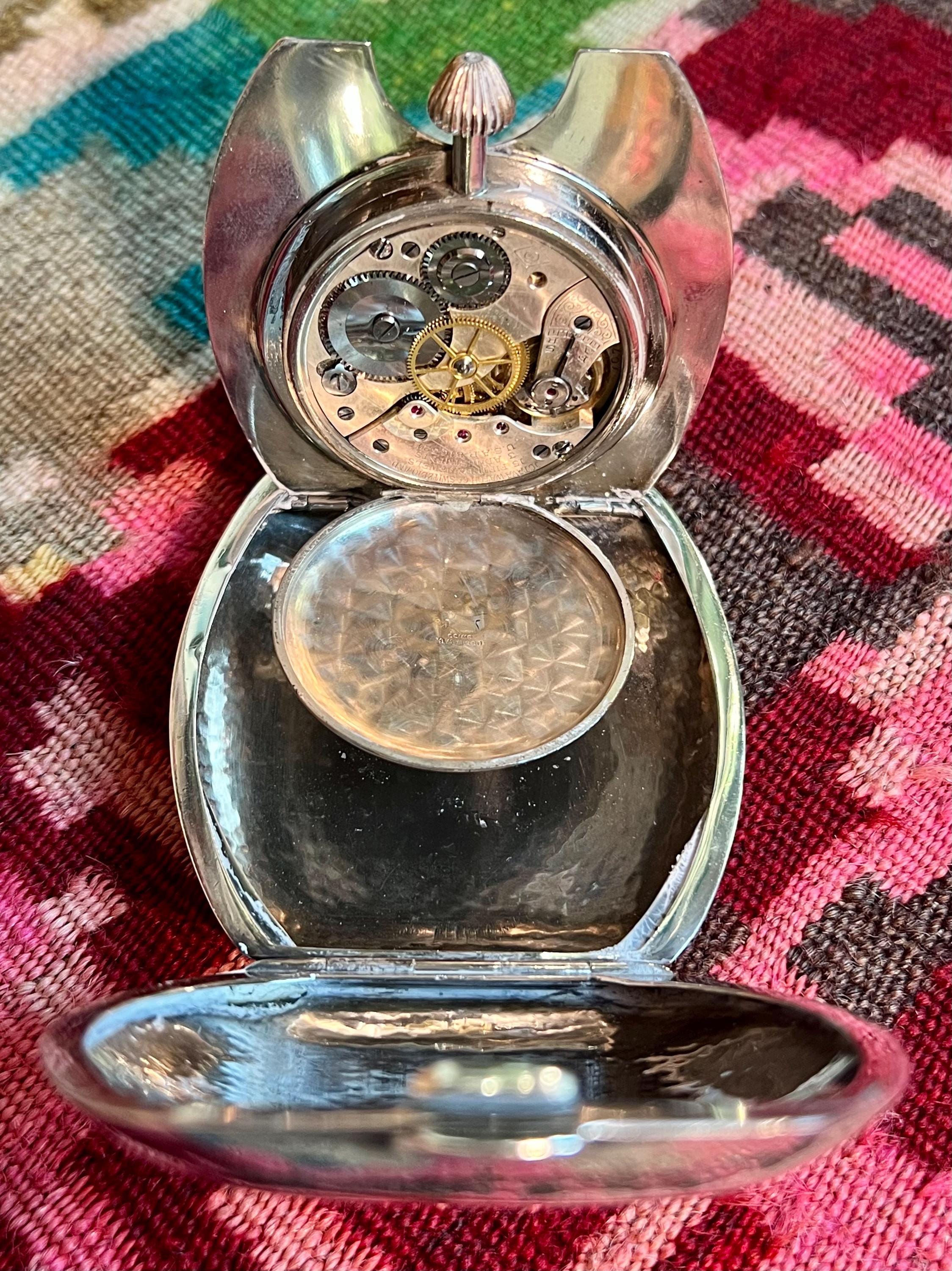 タイムSALE❤️ラルフローレン silverアンティークブローチ Tiffany & Co. 8-day Travel Clock, Sterling Silver Clamshell Travel