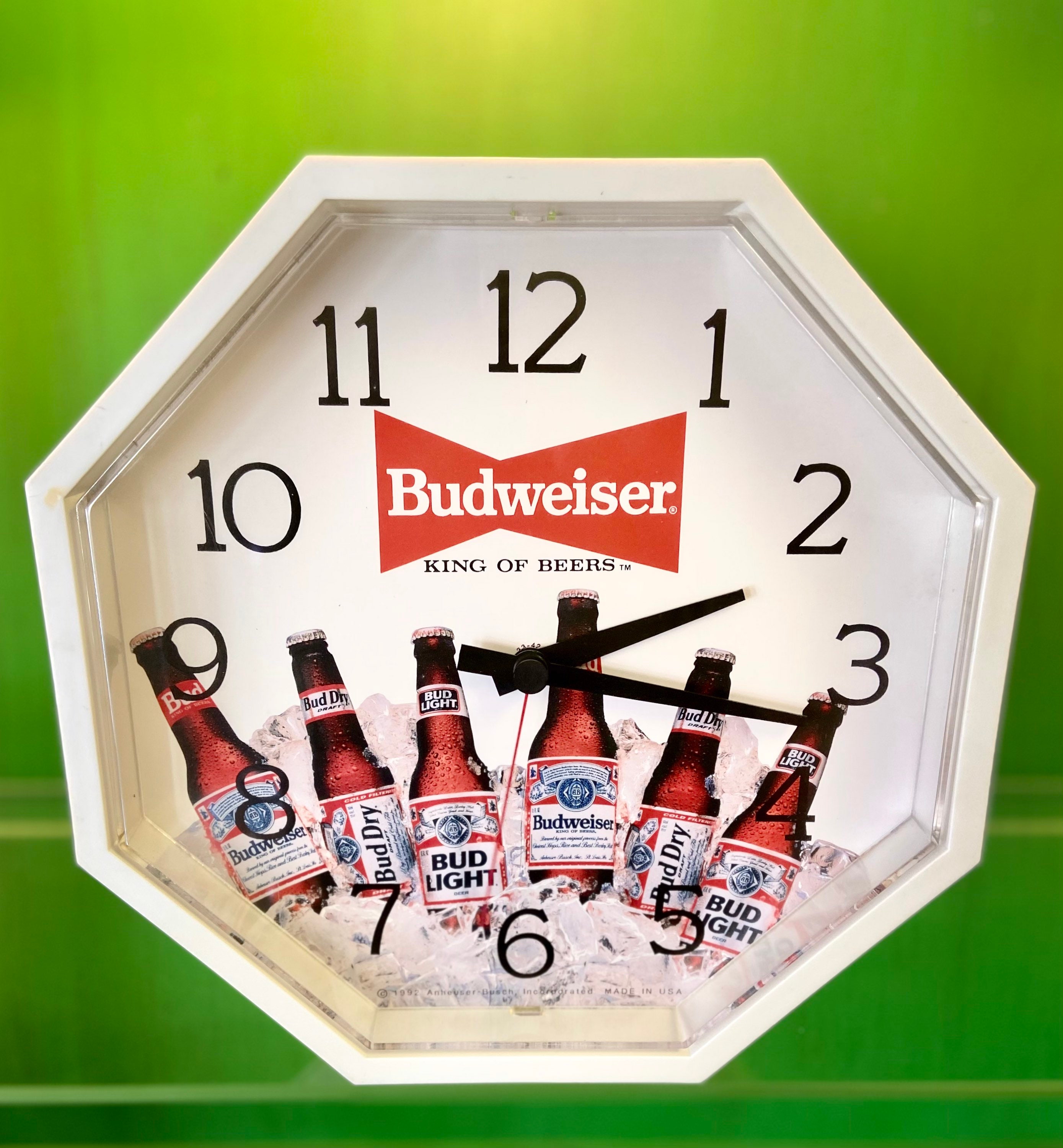 Vintage Budweiser Beer Sign Clock 1992 Made in USA Official Etsy