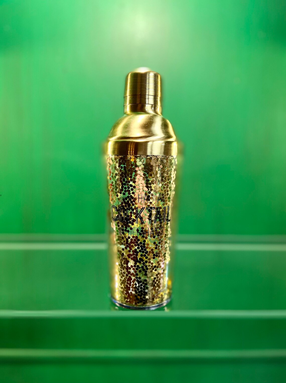 Sparkling Cocktail Shaker Gold Glitter Cocktail Shaker Etsy