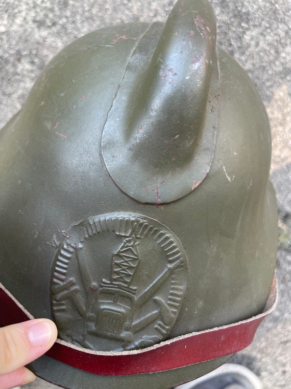 Vintage Yugoslavian Metal Fire Brigade Helmet