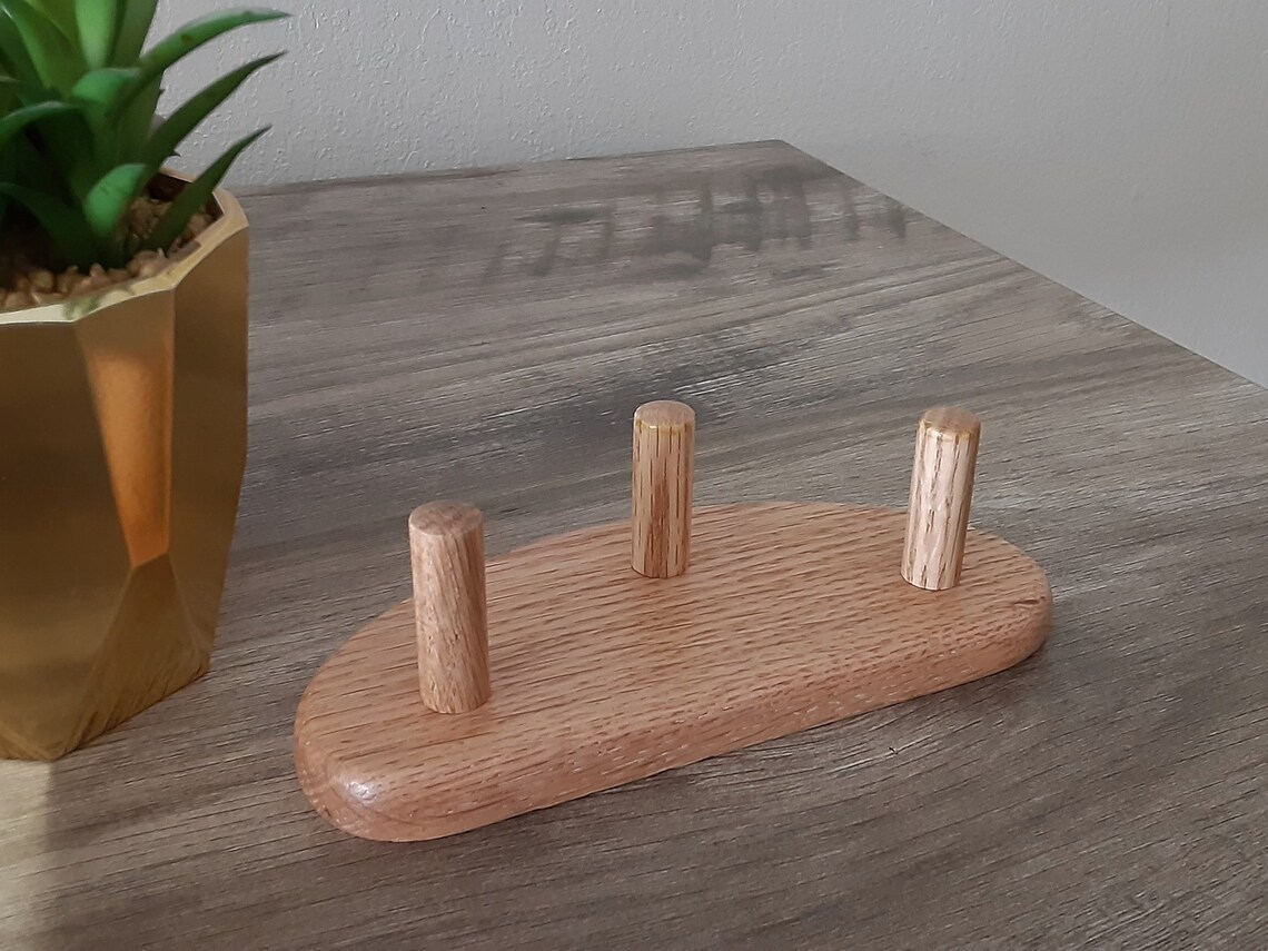 Wooden OAK Stand Holder With 3 Pegs for Sax, Saxophone or