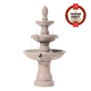 Sandstone water fountain, artistic waterfall fountain for home, rockery fountain for garden, outdoor farm decor, monumental hand work stone