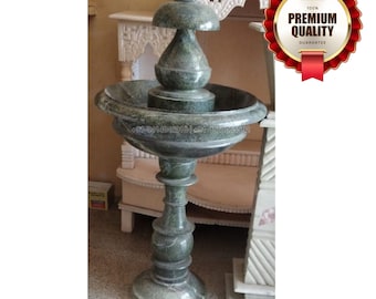 Dark green fountain, marble water fountain, relaxing waterfall for home, new home garden decor, patio decor, poolside decorations, gift idea