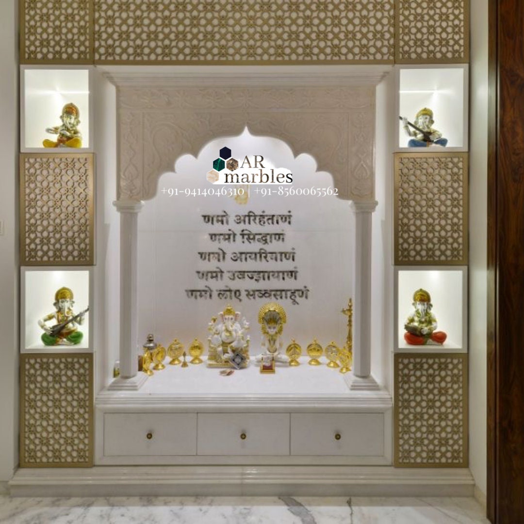 White Marble Mandir God Home Temple Handmade Alters Religious Home ...