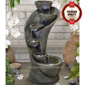 6 Tier Water Fountain, Marble Fountain, Cup Style fountain, Outdoor garden fountain, Relaxing waterfall interior decoration, Home decor ARMF