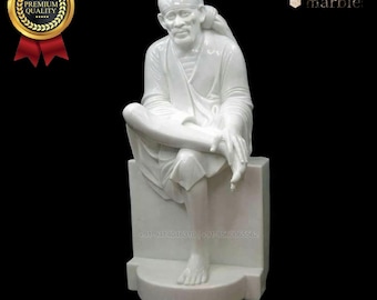 Marble Shree Sai baba statue | Marble god idol | Home worship statutary | Hindu Bhagwan murti | Marble Hindu God | Shree Sindhi Sai Baba sit