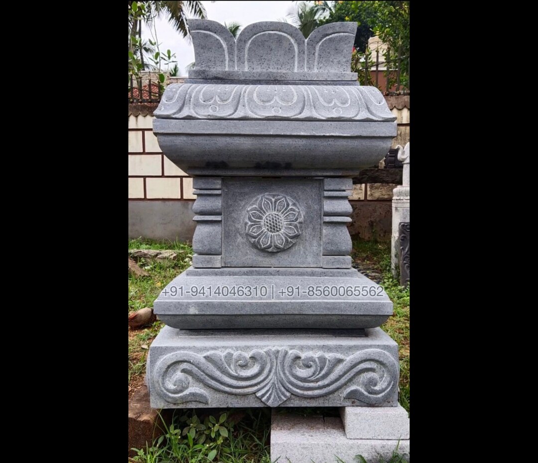 Black Grey Marble Tulsi Planter Stan Tulsi Pot Tulsaji Etsy