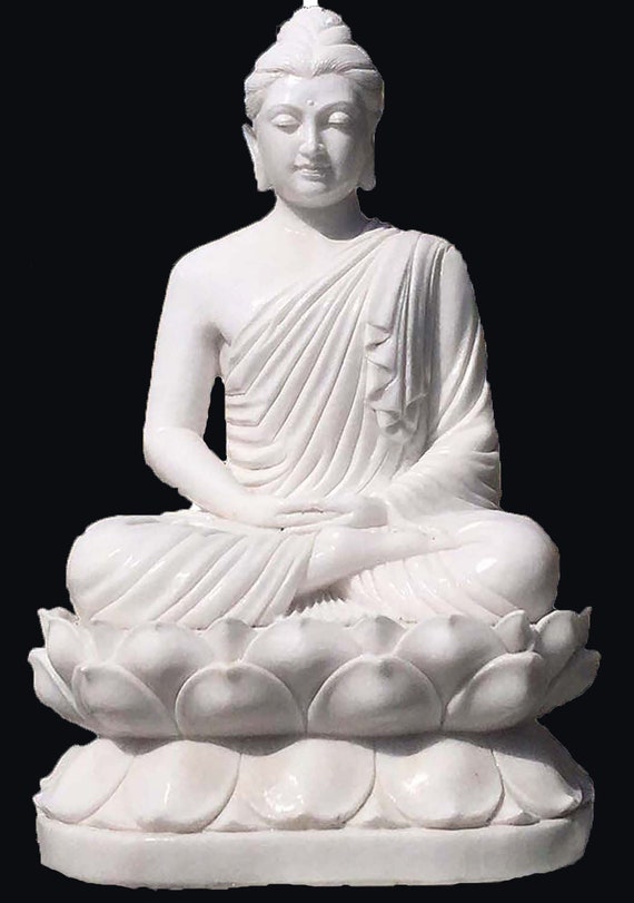 White marble gautam buddha sculpture Etsy
