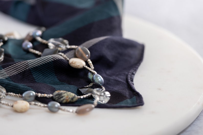 Bohemian Necklace Agate Statement Necklace Volcanic Rock Quartz Necklace Coin Pearl Necklace Multicolor Boho Necklace Gift for Her