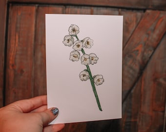 Lily of the Valley Art Print (5" x 7")