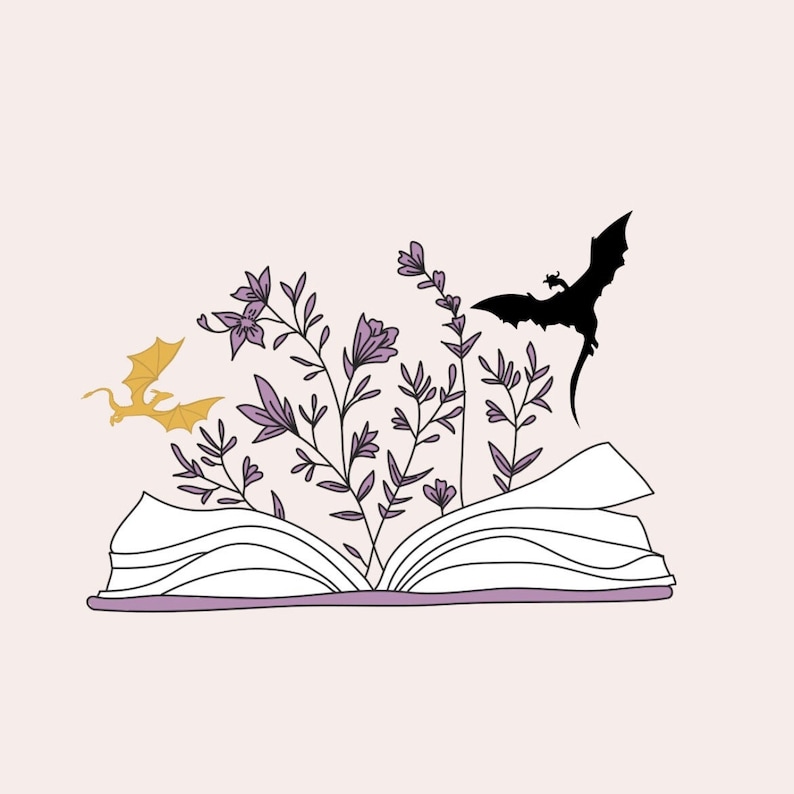 Fourth Wing Inspired Sticker / Matte Weatherproof / Dragon Book Flowers image 2