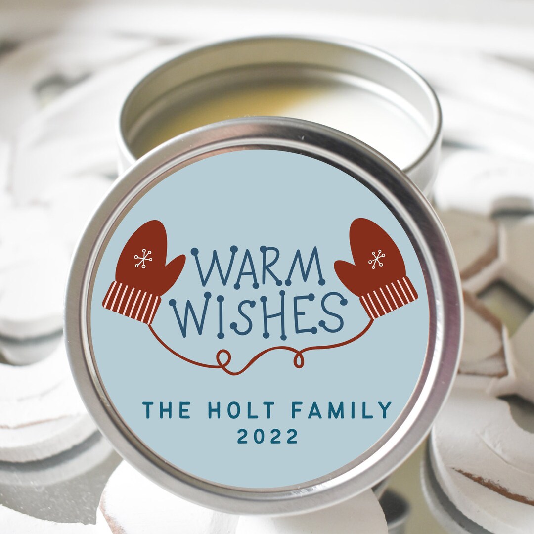 Warm Wishes Holiday Candles, Tin Candles, Bulk Christmas Gift, Staff