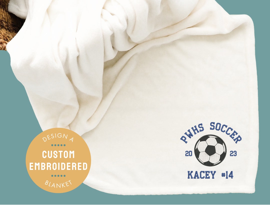 Personalized Soccer Blanket, Soccer Team Gift, Gift for Soccer Player