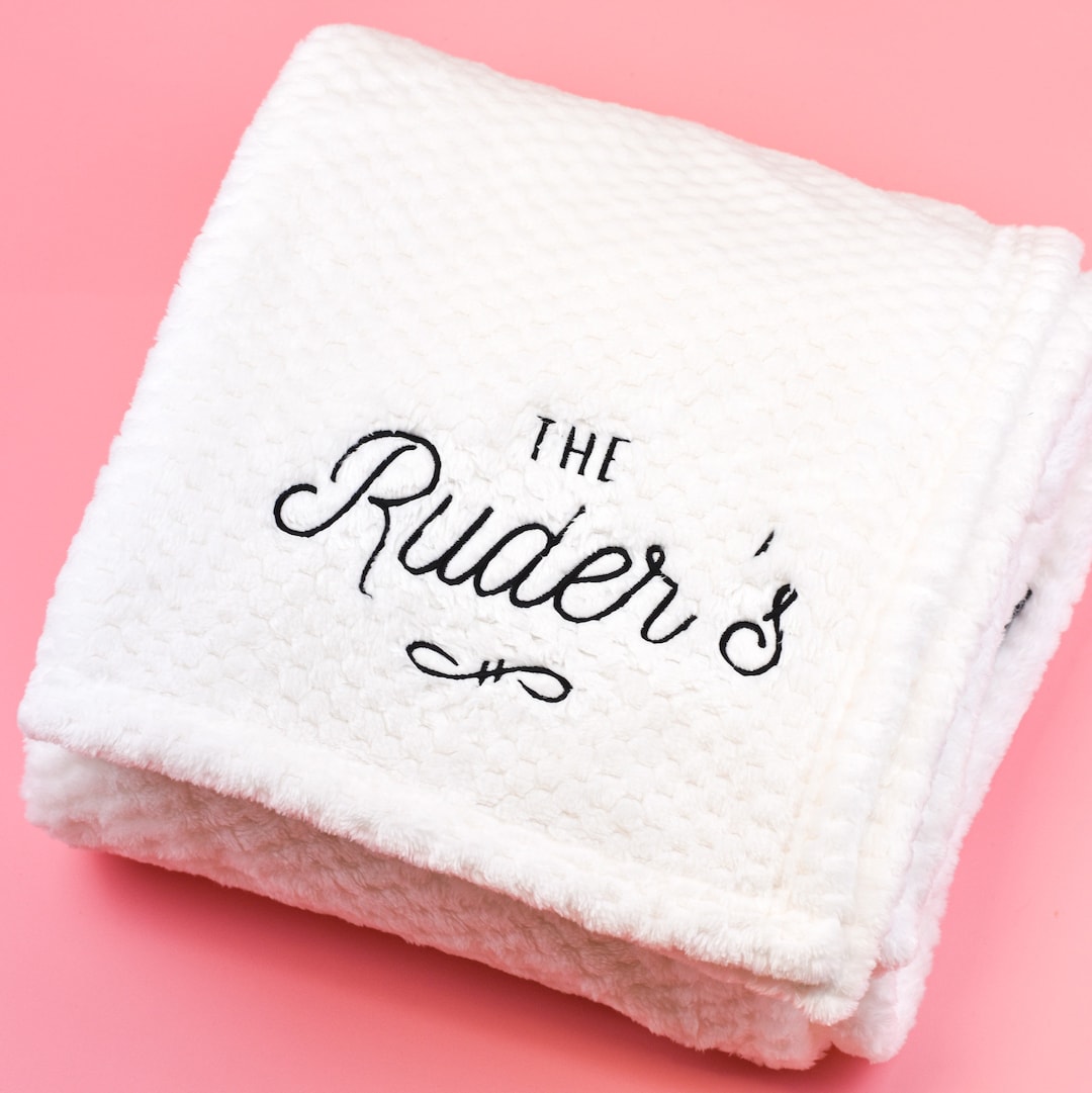 Embroidered Couple Blanket, Personalized Blanket for Couples