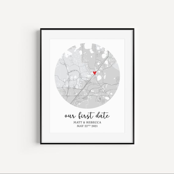 Custom Our First Date Star Map Gifts Print, Special Date Anniversary Gift, First  Date Gifts With Photo