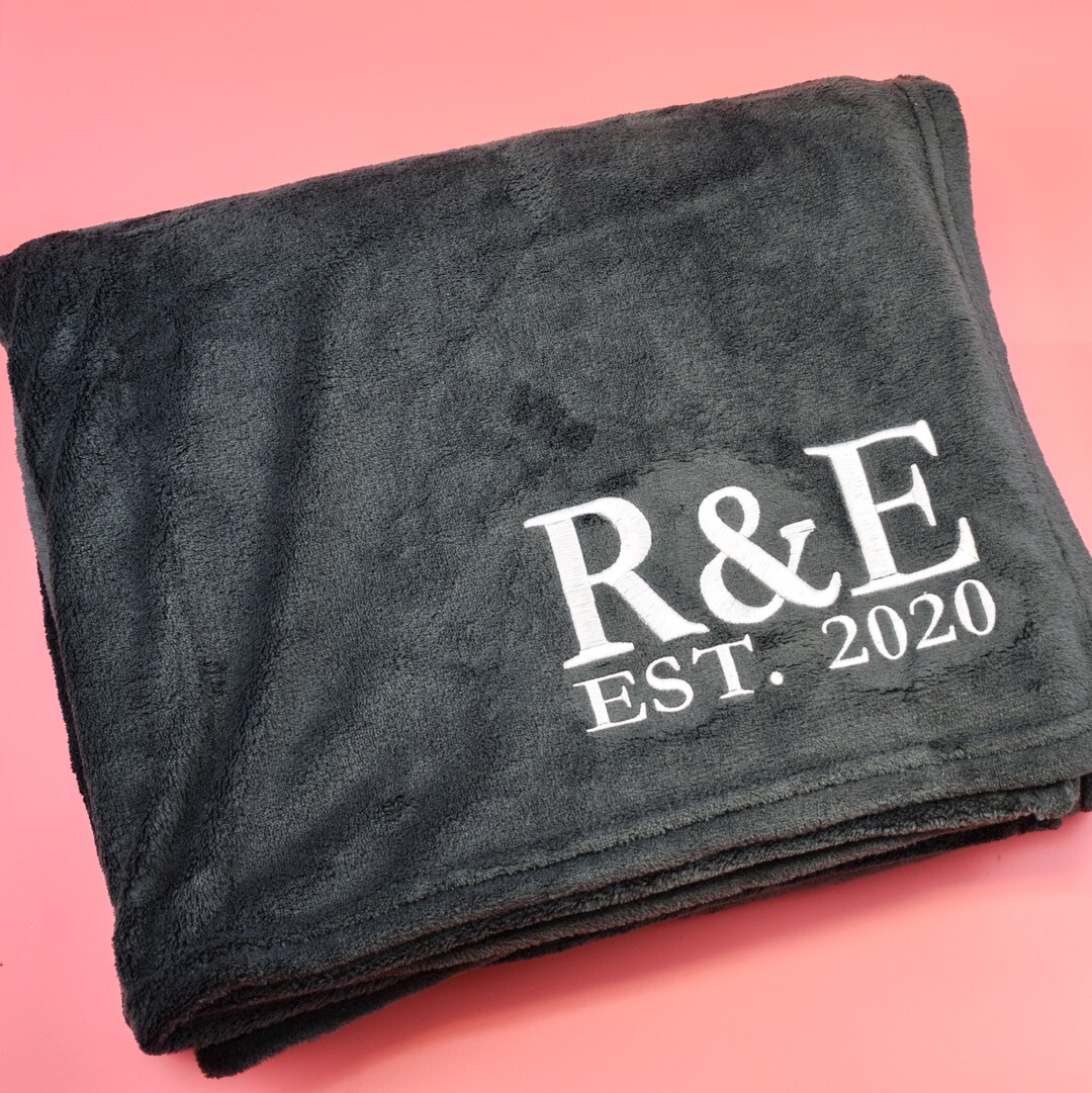 Embroidered Blanket, Custom Throw Blanket, Personalized Anniversary