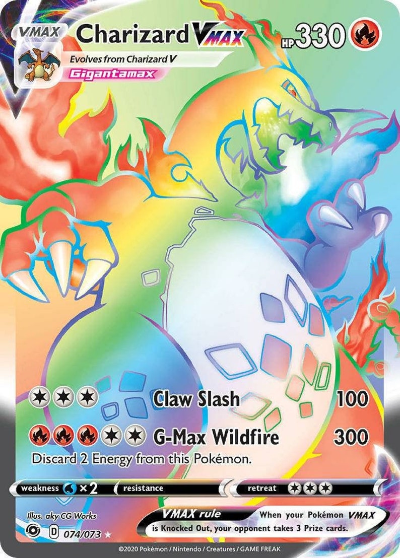 Charizard VMAX Champions Path 074/073 Full Art Rainbow Rare | Etsy