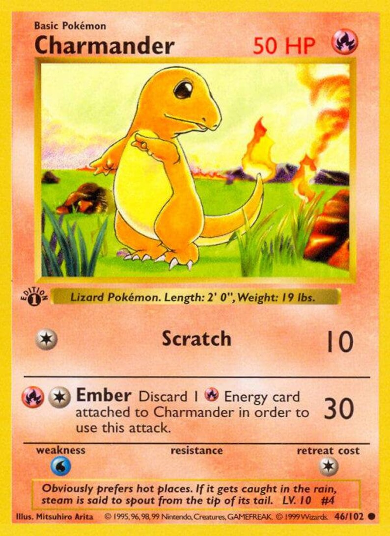 Charmander Squirtle Bulbasaur 1st Edition Shadowless Base Etsy