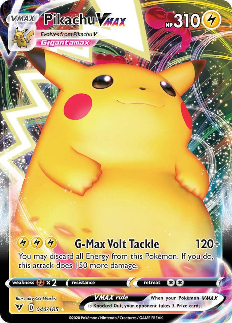 Pikachu VMAX 044/185 Vivid Voltage Full Art Ultra Rare Pokémon Etsy