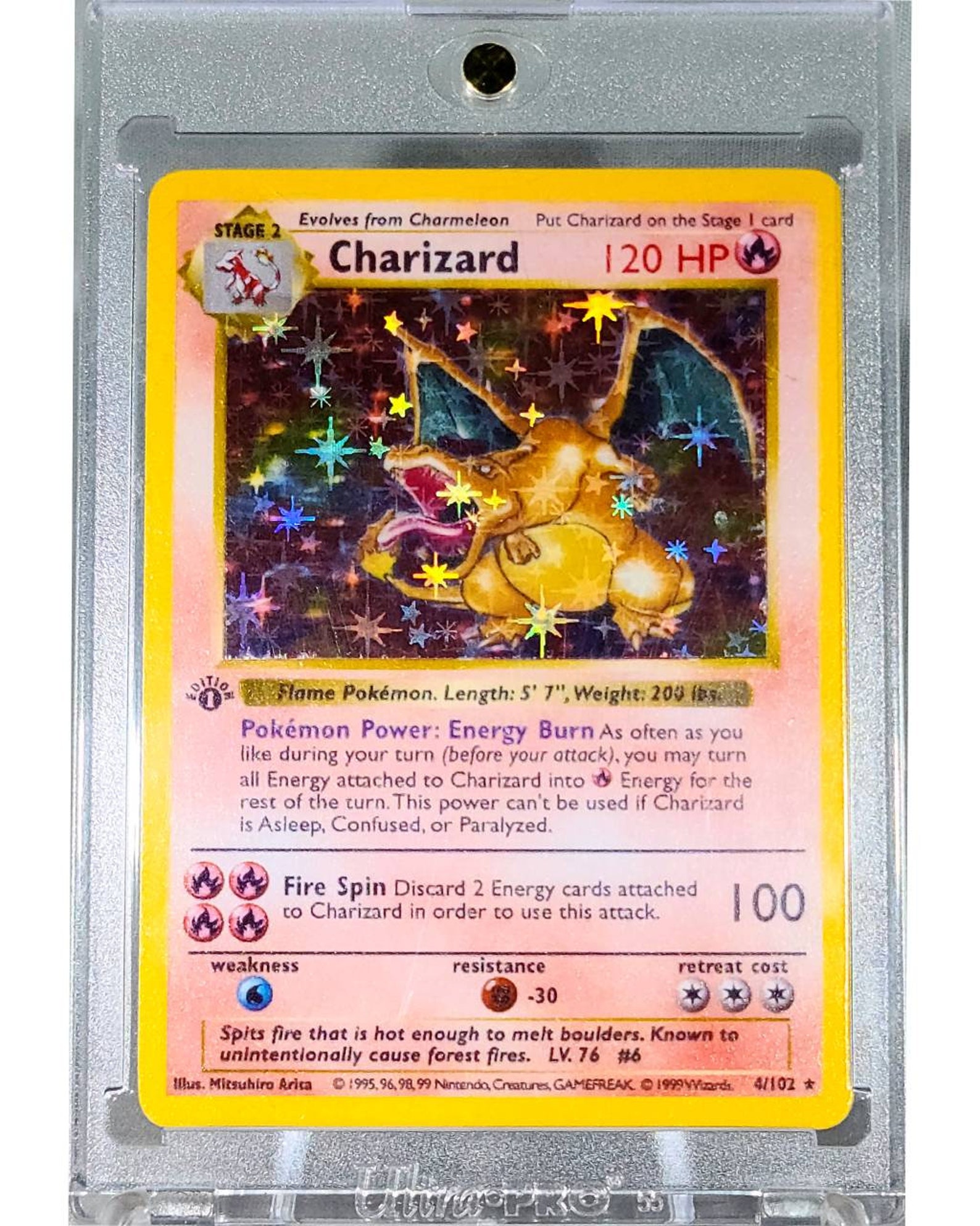 1st Edition Shadowless Charizard 4/102 Base Set Holo Rare Card Etsy