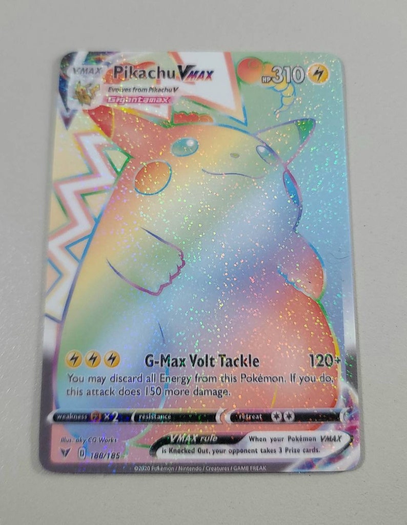 Pikachu VMAX Regenbogen selten 188/185 lebendige Spannung ...