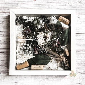 Personalized Wedding Day Keepsake Display Shadowbox Gift with Last Name and Date