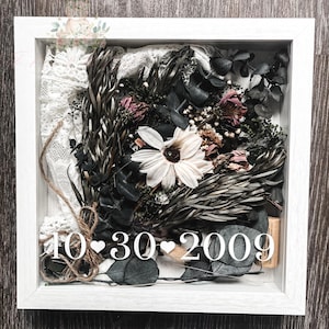 Personalized Wedding Day Keepsake Display Shadowbox Gift with Date
