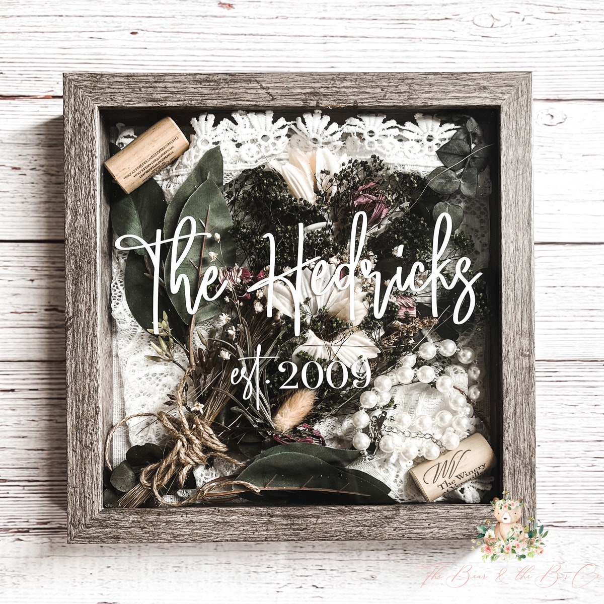 Personalized Wedding Day Keepsake Shadowbox Gift With the Couples Last Name and Date - Etsy