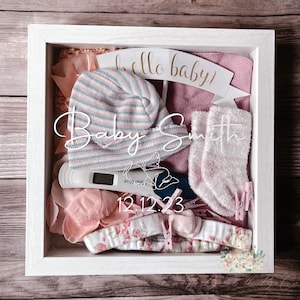 Personalized Baby/Infant/ Pregnancy Loss Memories Keepsake Display  Shadow Box with Name, Date and Baby Angel