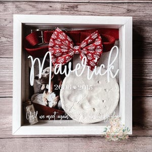 Personalized Pet Dog/Cat Memories Memorial Keepsake Display Shadowbox with Name/Dates/Qoute