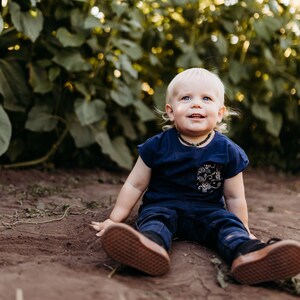 Blue Floral box tee image 3